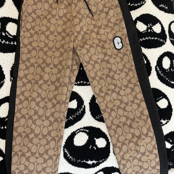 COACH Brown Patterned Joggers with Black Accents - Picture 1 of 4